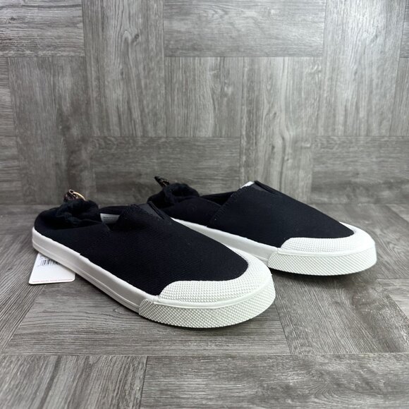 Roxy Women's size 8 Black Canvas Ruched Heel Slip On Shoes - Picture 5 of 8